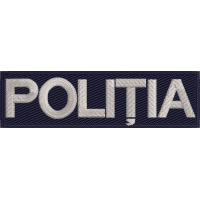 EMBLEMA FATA TRICOURI / VESTA TACTICA  / TINUTA NOUA - POLITIA ROMANA 14 CM  X 4 CM - Blue Navy