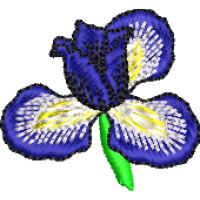BRODERIE - FLOARE DE IRIS ( ALBASTRU ) pentru aplicat pe sticla evenimente