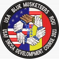 EMBLEMA SCHIMB EXPERIENTA " USA BLUE MUSKETEERS " EMBLEMA SCHIMB EXPERIENTA " USA BLUE MUSKETEERS "
